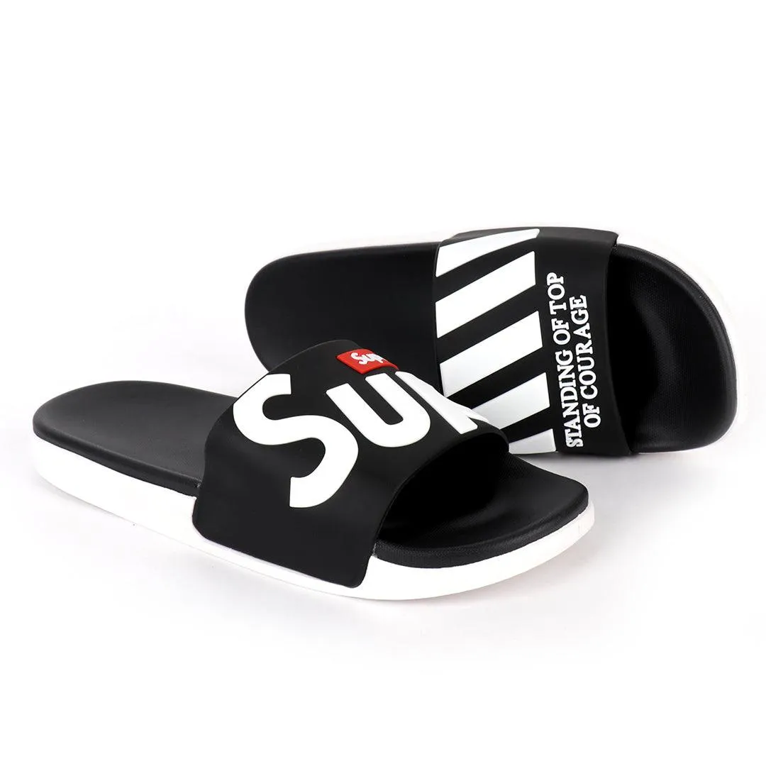 AD Sup Standing Courage Breathable Men's Slide-Black White