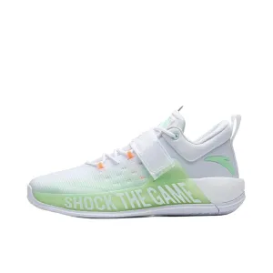 Anta Shock Sweep 4 Wear-resistant Breathable Basketball Shoes - White/Green