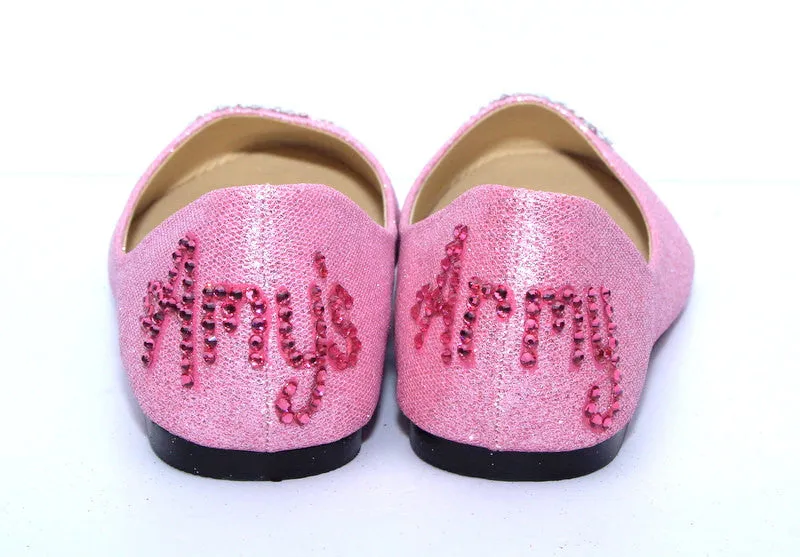 Breast Cancer Heart Ribbon-Custom Crystal Flats