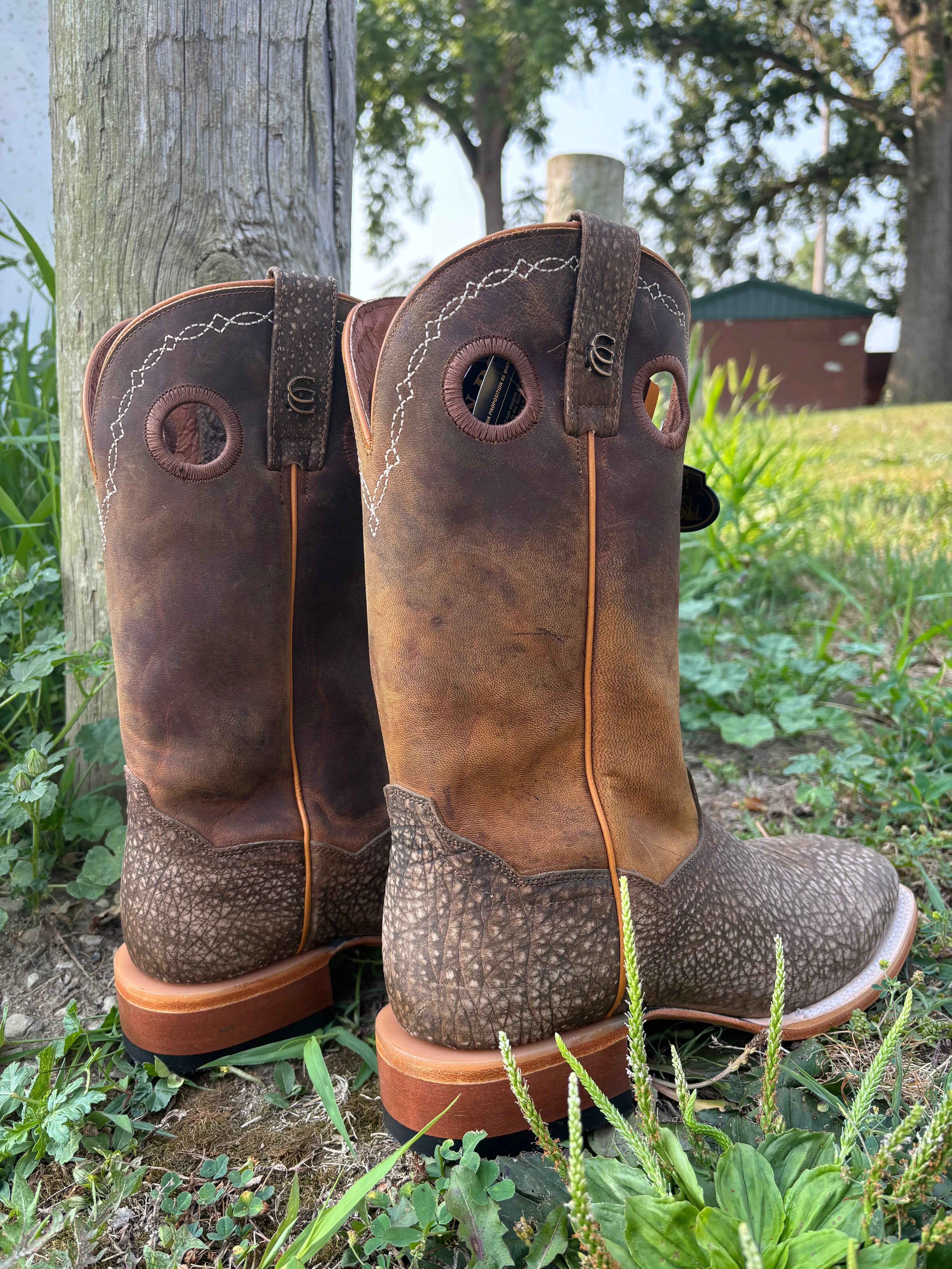 Dan Post Men's Brown Murray Bison Square Toe Cowboy Boots DP5036