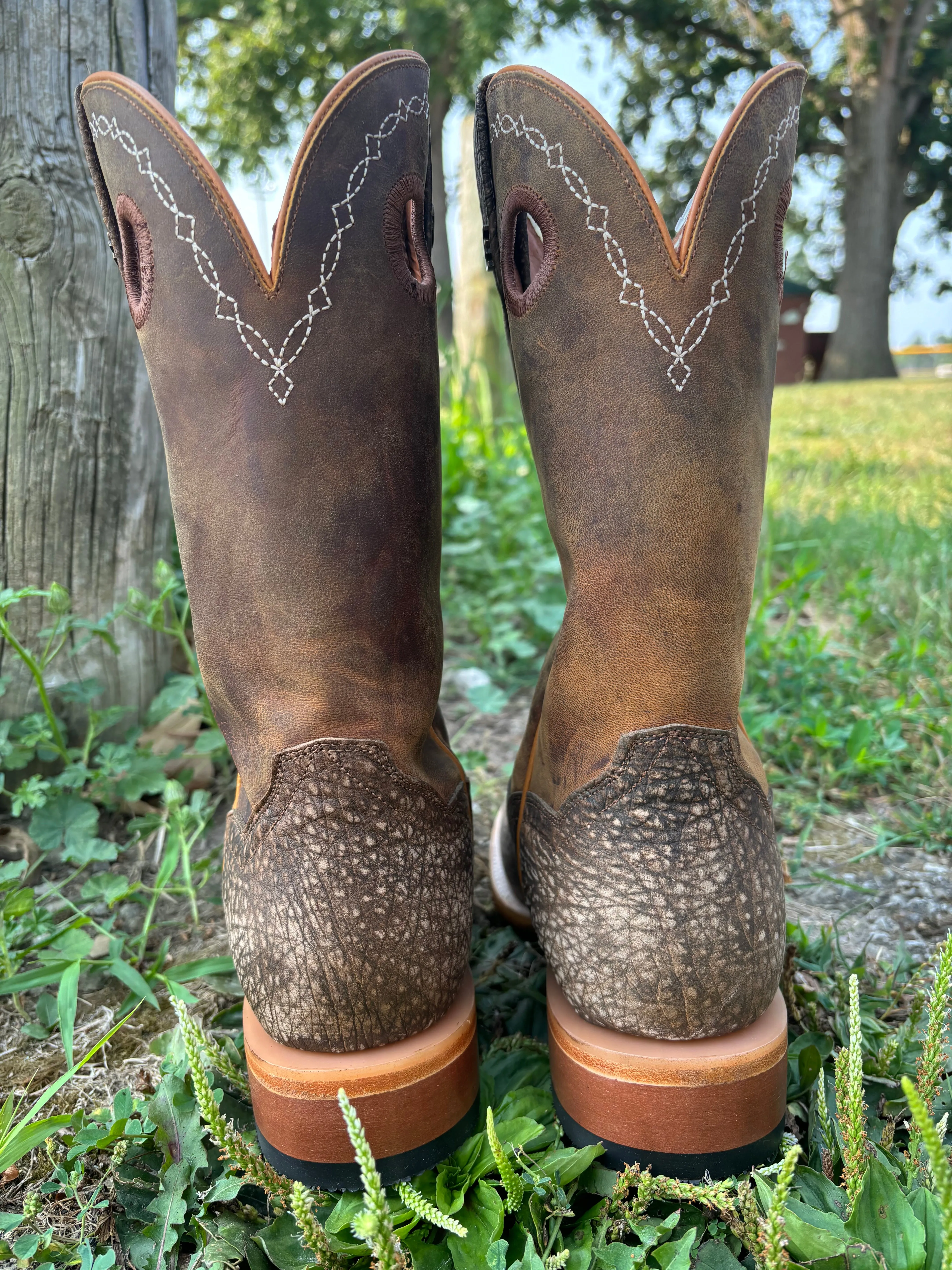 Dan Post Men's Brown Murray Bison Square Toe Cowboy Boots DP5036