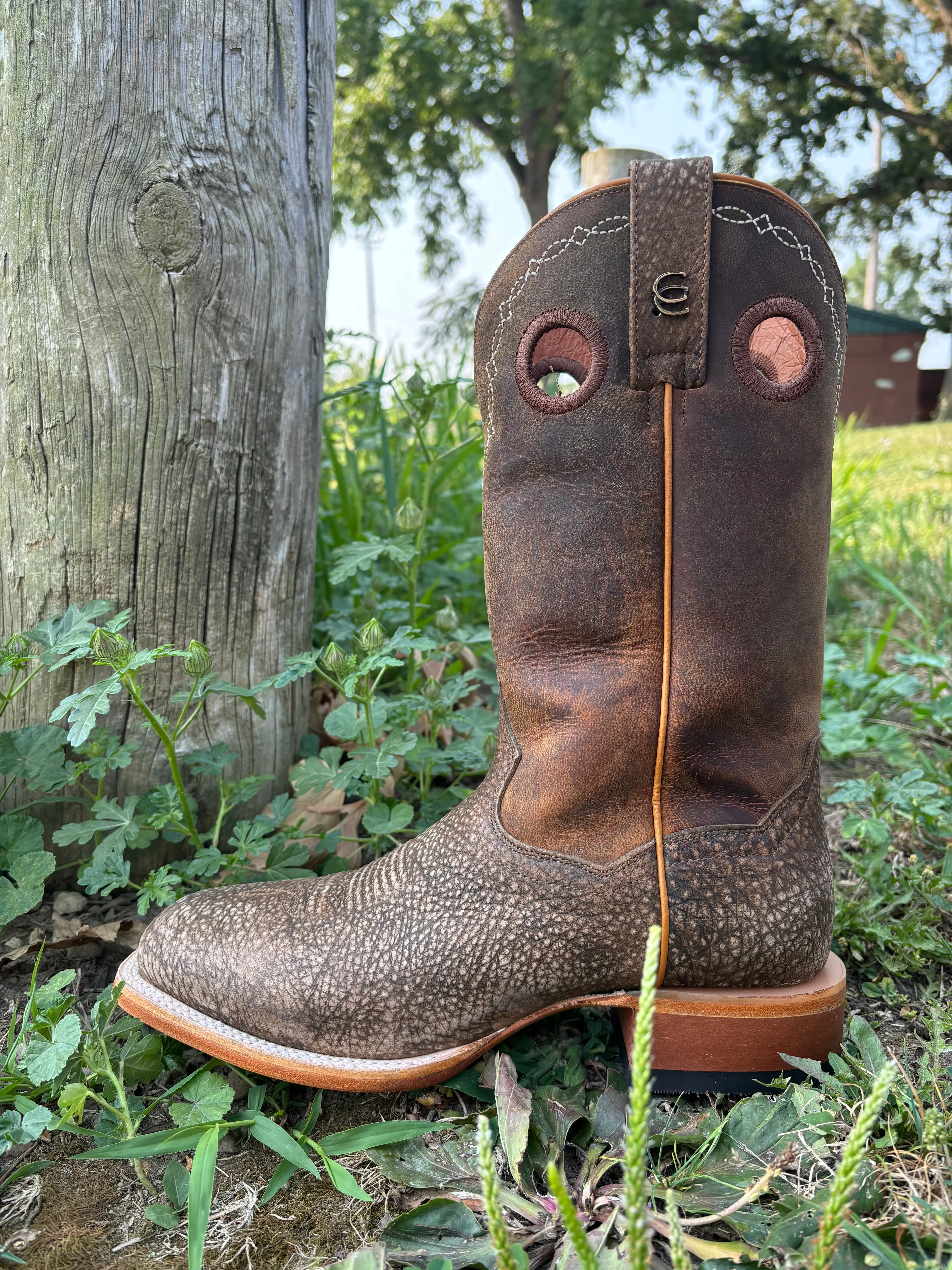 Dan Post Men's Brown Murray Bison Square Toe Cowboy Boots DP5036