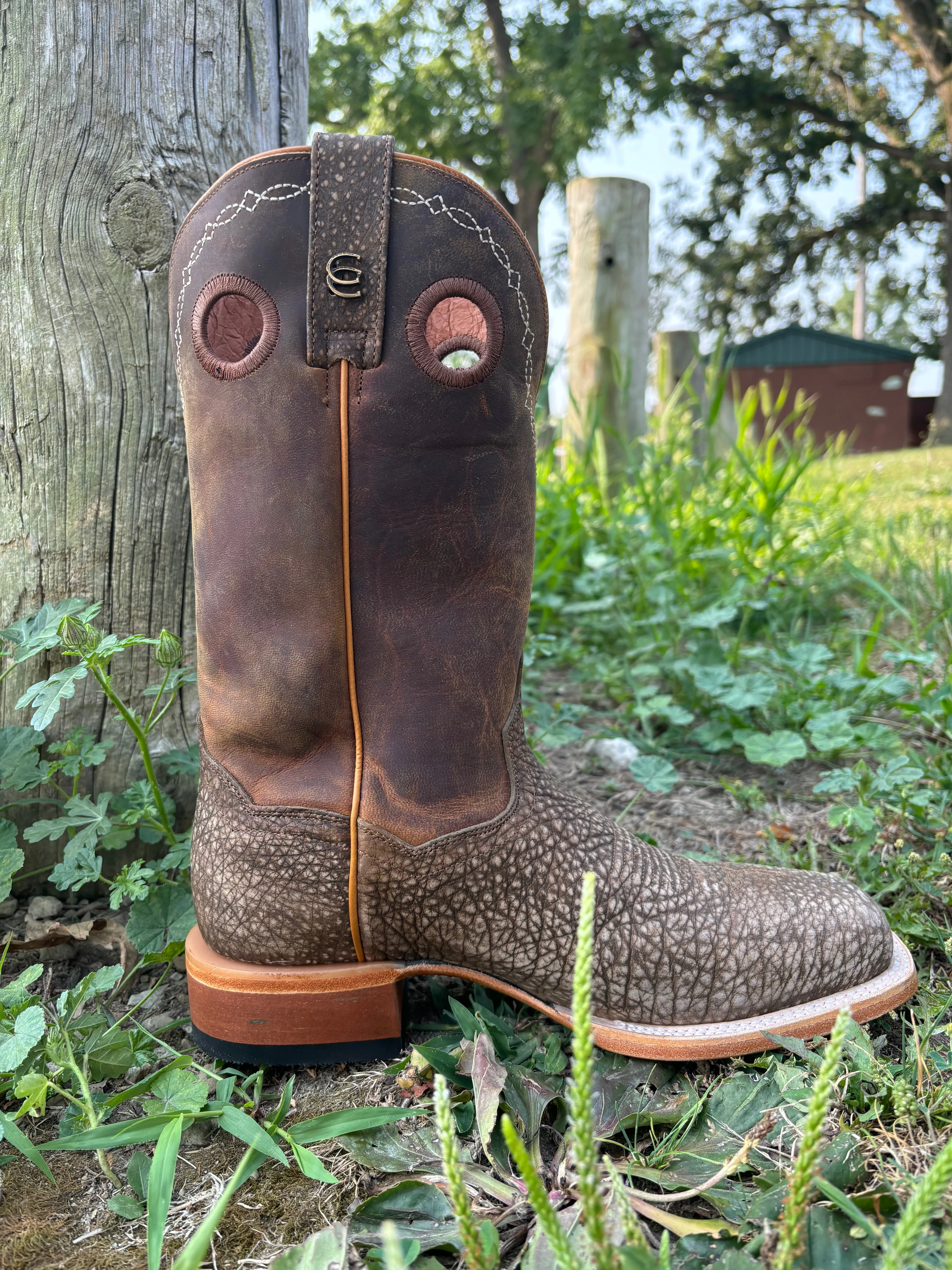 Dan Post Men's Brown Murray Bison Square Toe Cowboy Boots DP5036