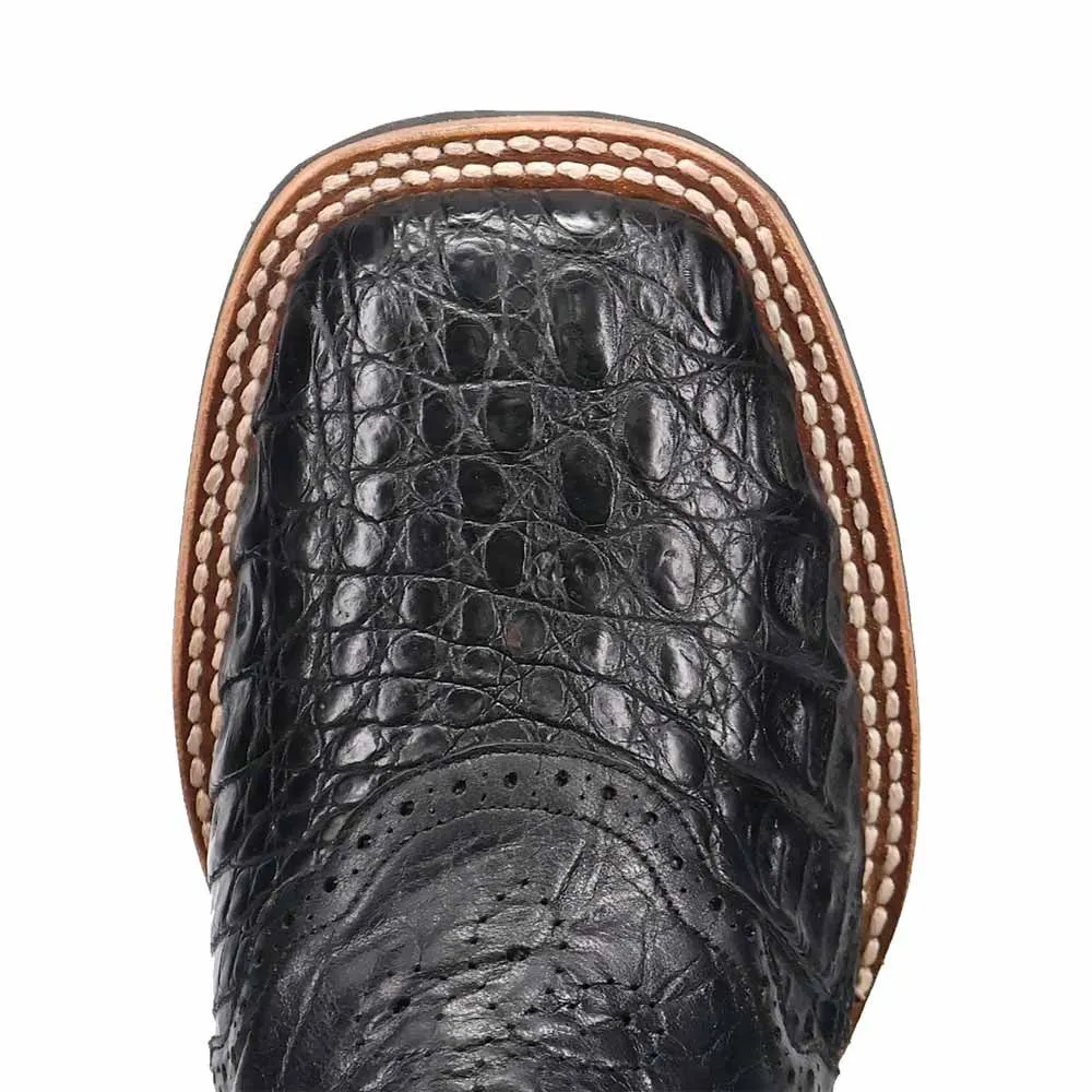 Dan Post Men's Egan Black & Brown Caiman Leather Western Boots