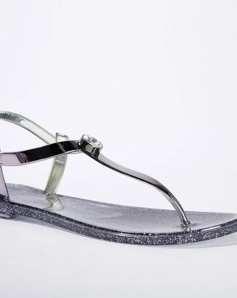 Embellished T-Strap Flat