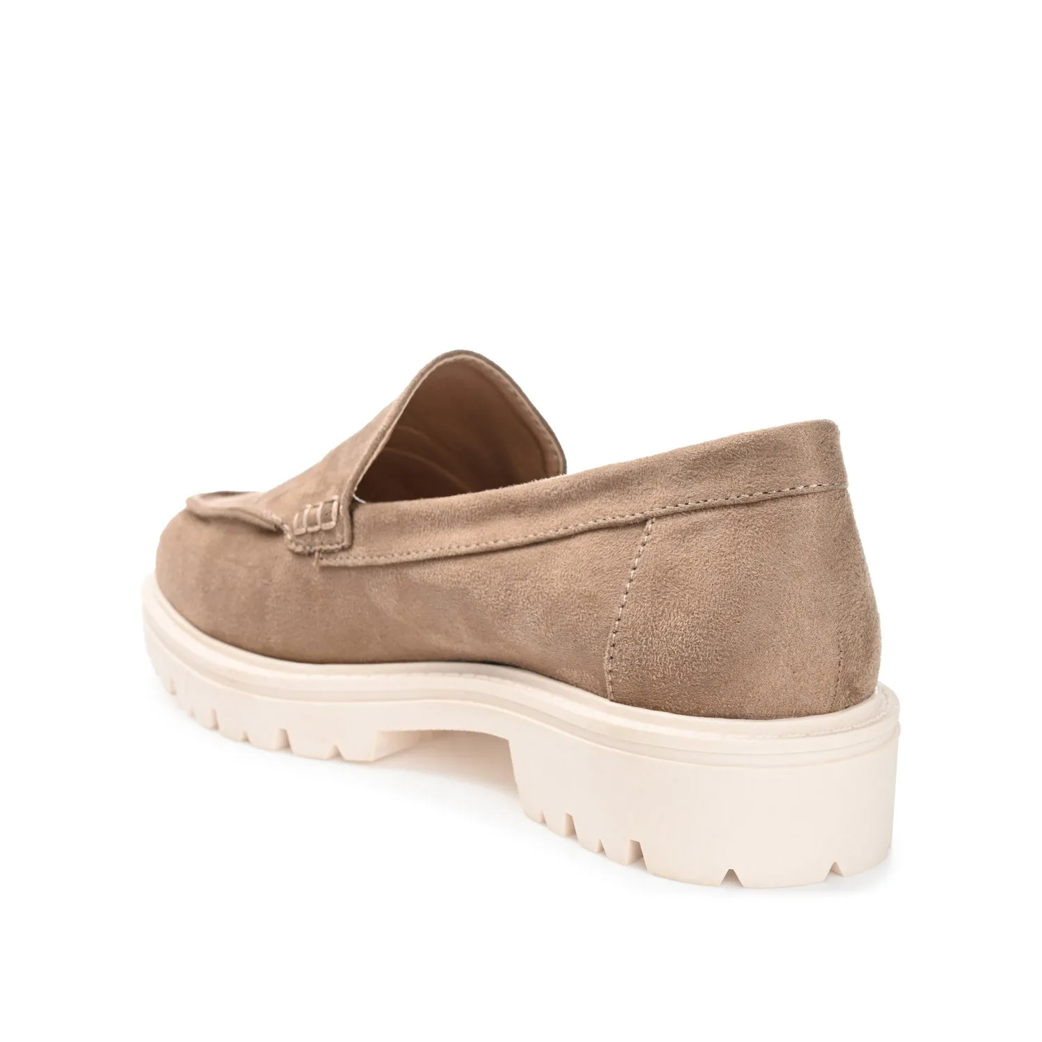 ERIKA FAUX SUEDE LOAFER FLATS IN NARROW