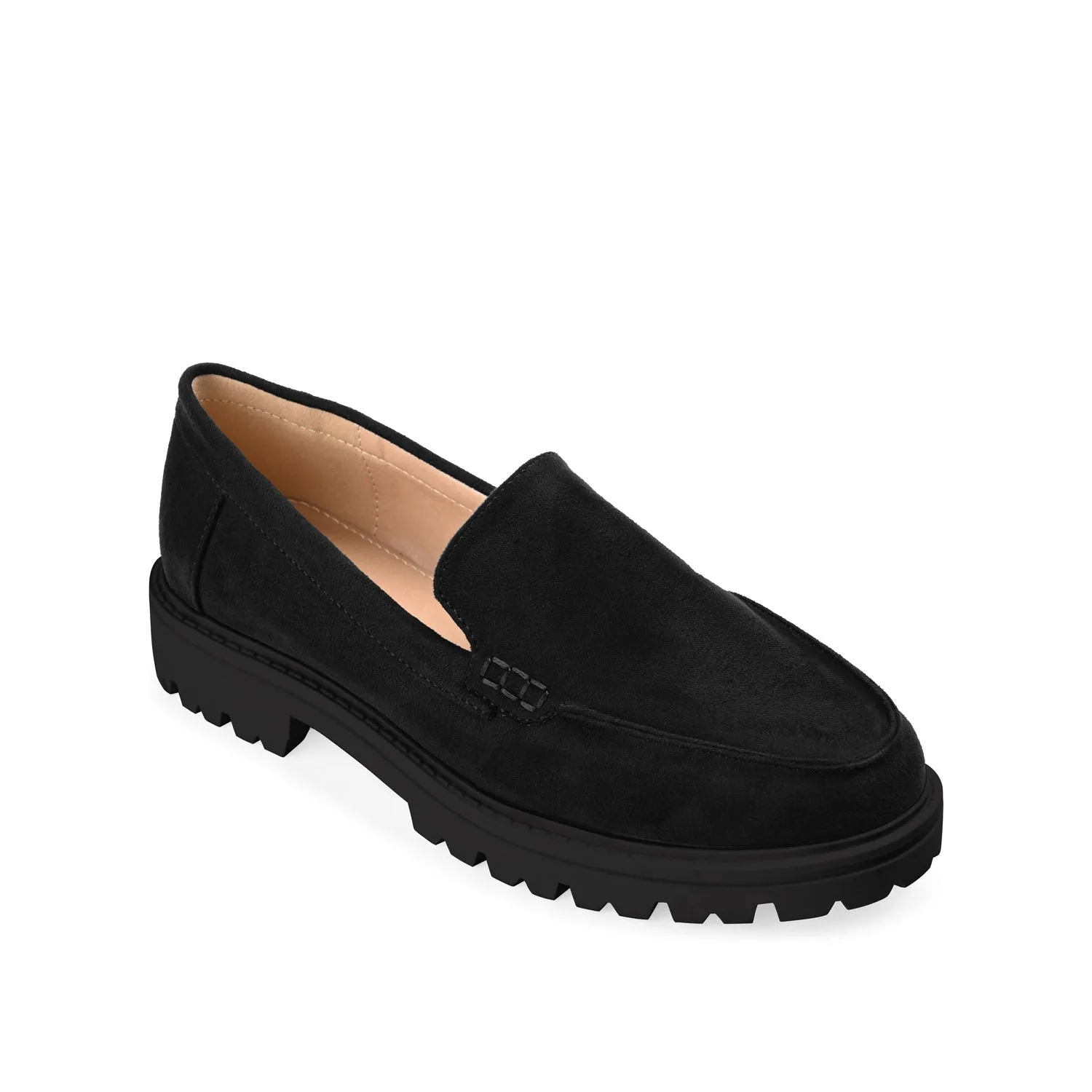 ERIKA FAUX SUEDE LOAFER FLATS IN NARROW