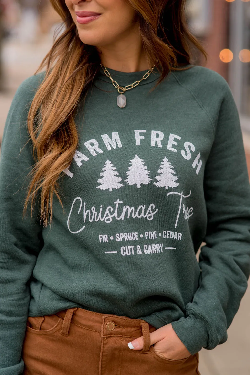 Farm Fresh Christmas Trees Graphic Crewneck