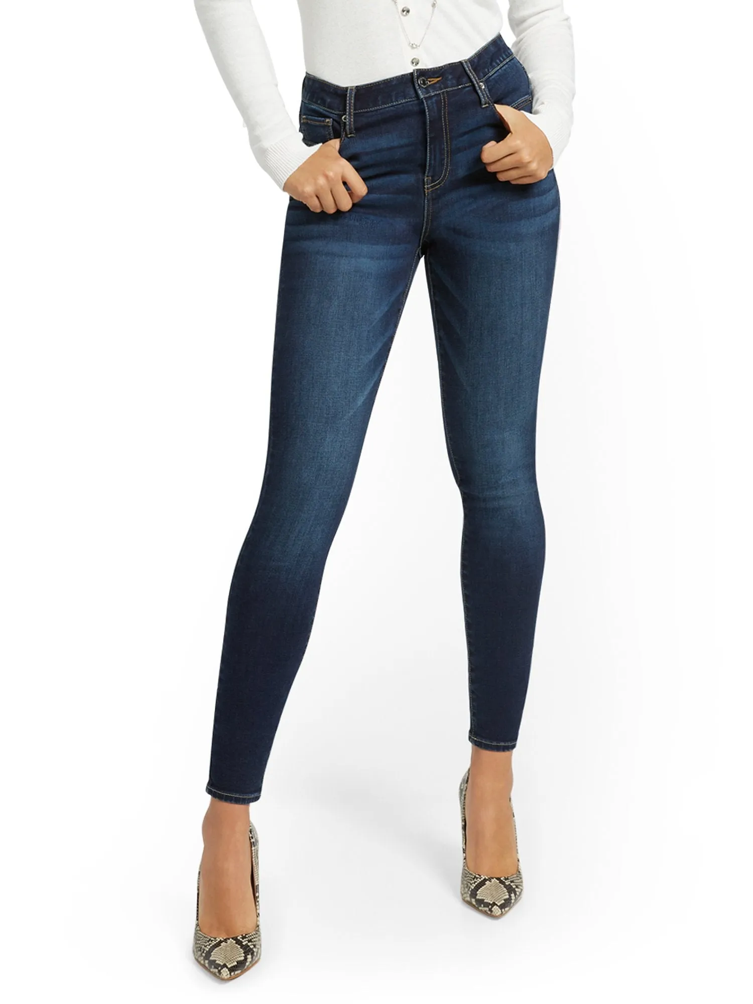 High-Waisted Curvy Skinny Jeans