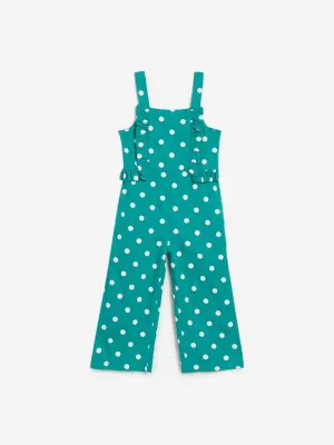 HOP Kids Green Polka-Dotted Jumpsuit