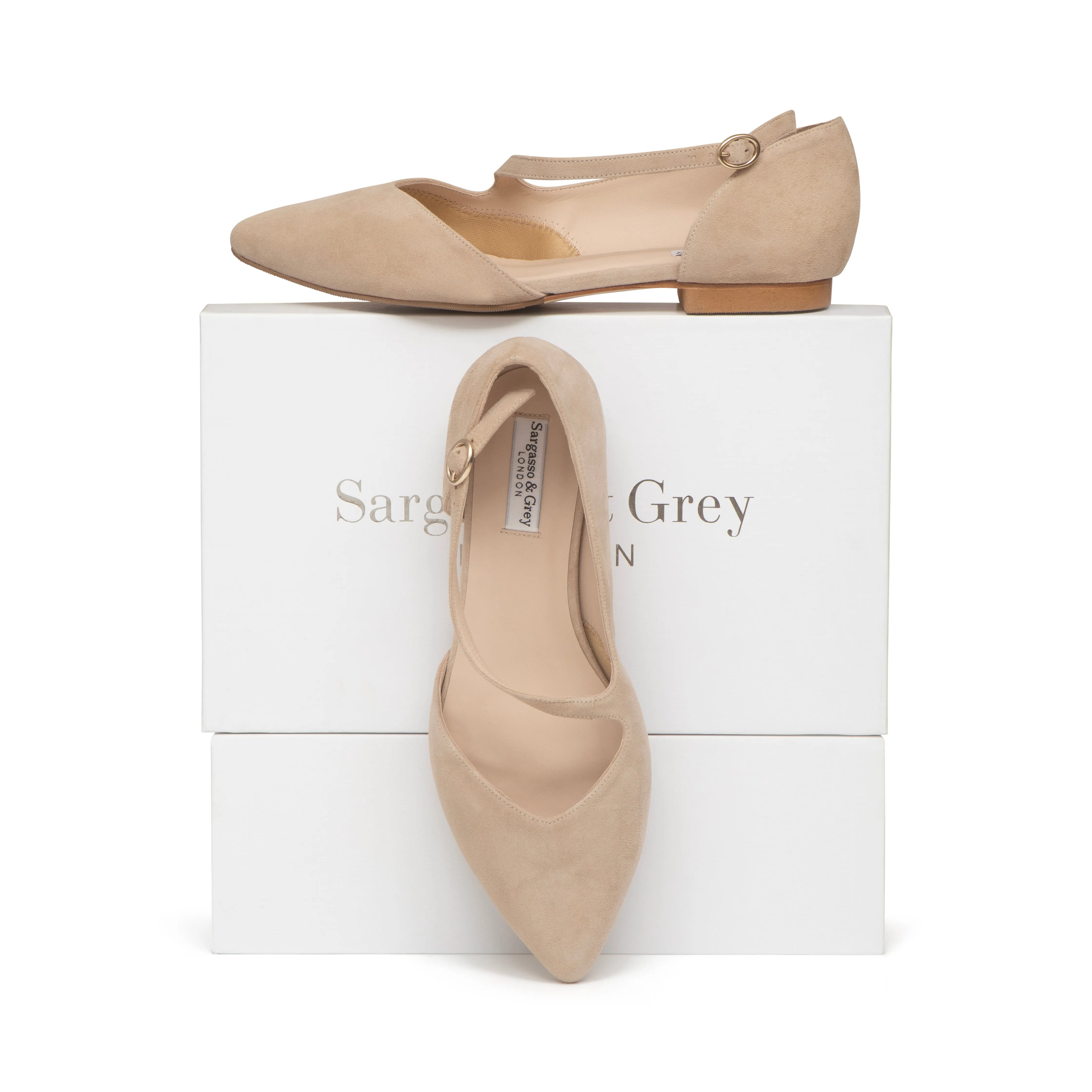 Indy Extra-Wide Fit Flats - Taupe Suede