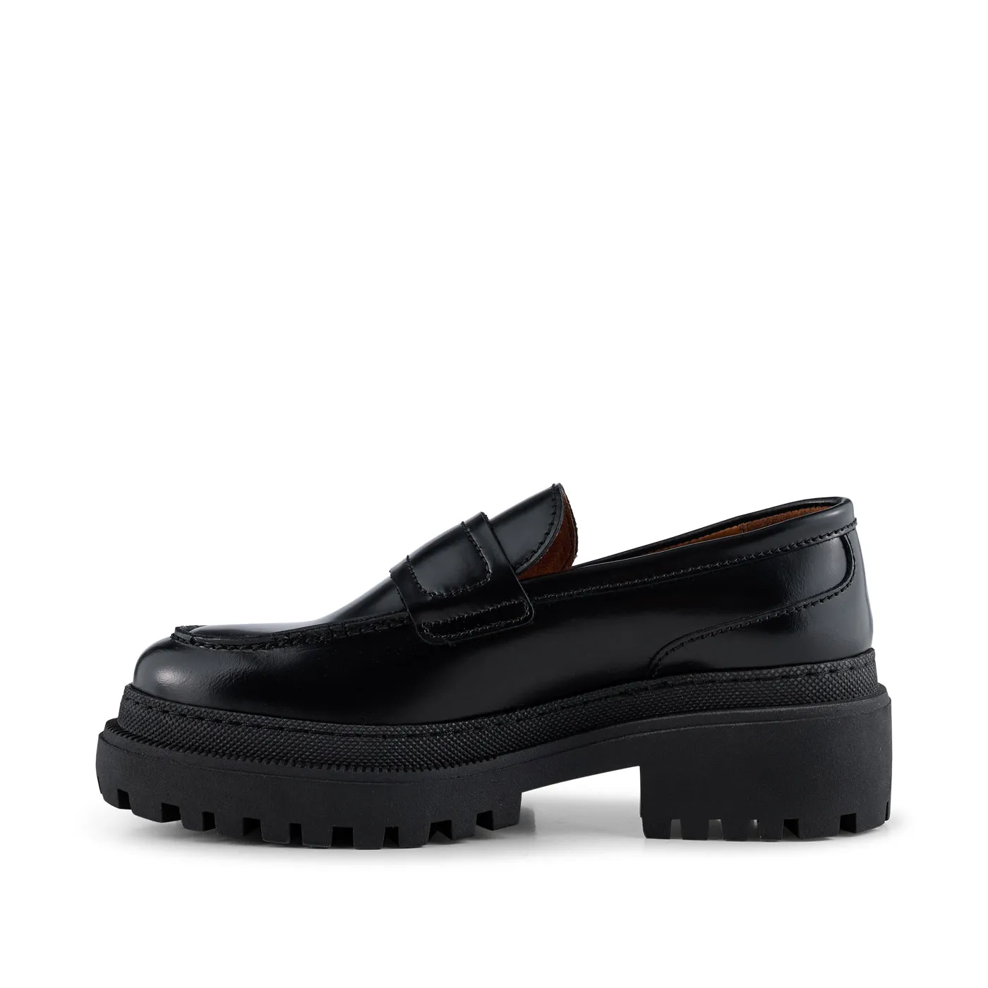 Iona loafer læder  - BLACK POLIDO HIGH SHINE