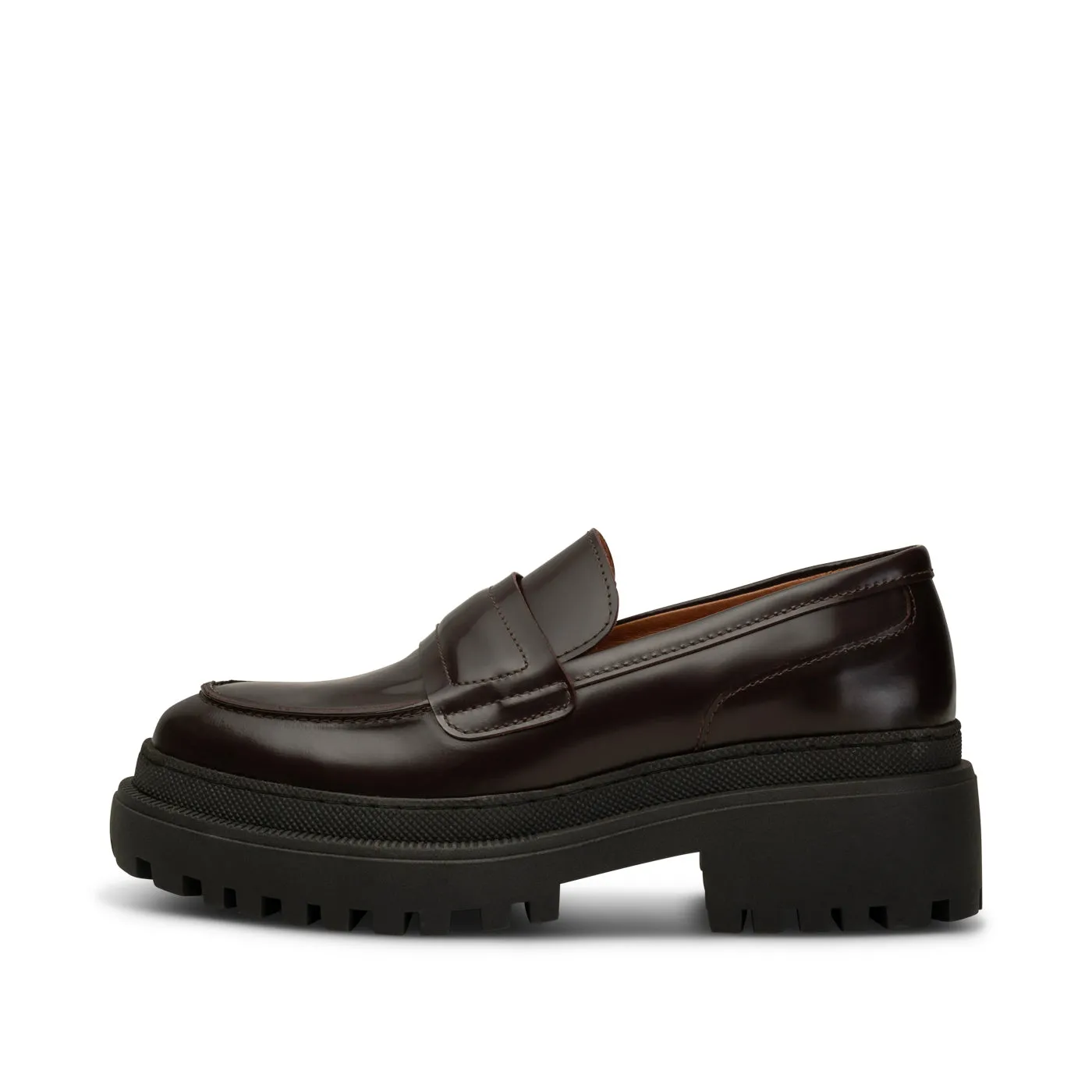 Iona loafer læder  - BORDEUX HIGH SHINE