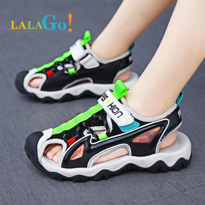 Kids Sandals Beach Sports Children Flats Breathable Anti-slippery Boys Girls Closed Toe Slippers