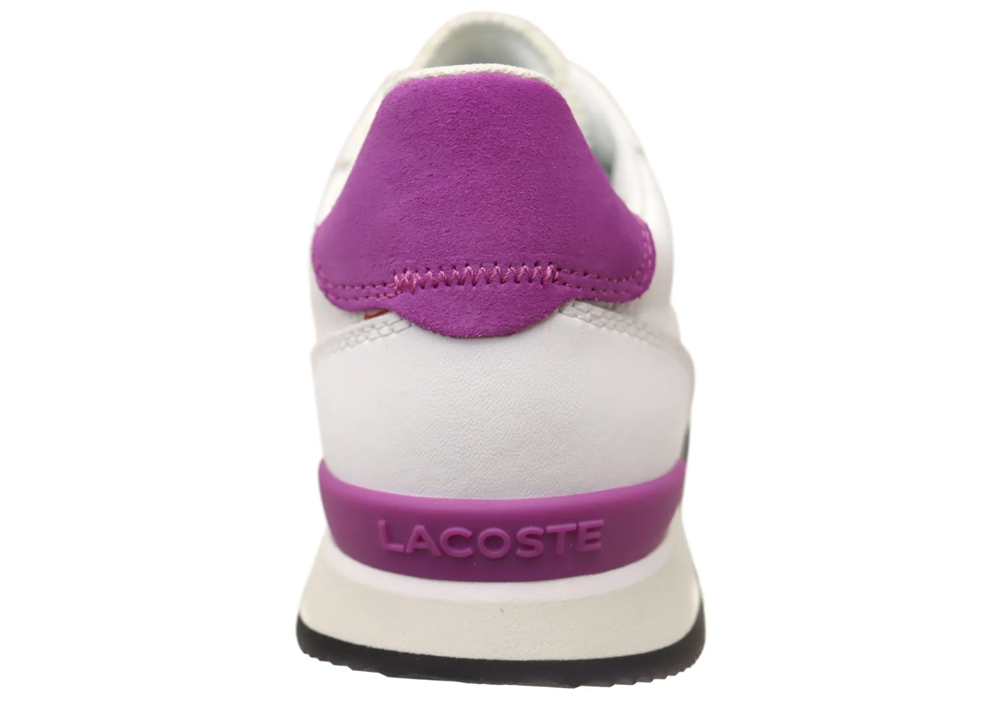 Lacoste Women Leather Lace Up Partner Retro Heel Pop Sneakers