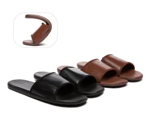 Men Leather Slip-on Ultra Soft Summer Slides Andy