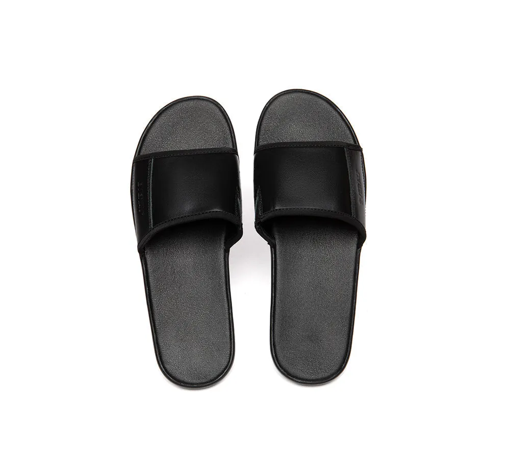 Men Leather Slip-on Ultra Soft Summer Slides Andy