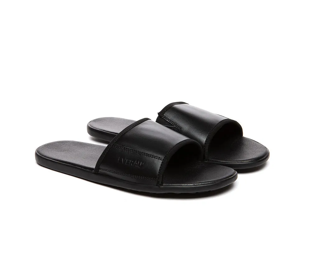 Men Leather Slip-on Ultra Soft Summer Slides Andy