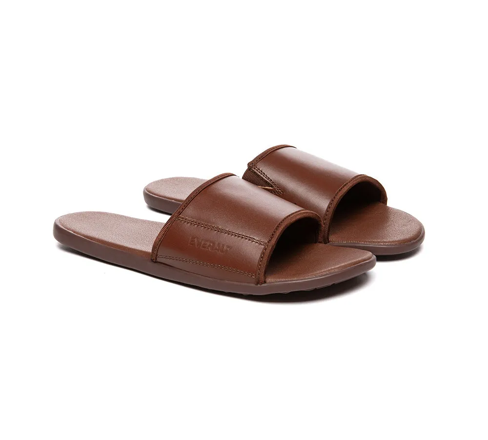 Men Leather Slip-on Ultra Soft Summer Slides Andy