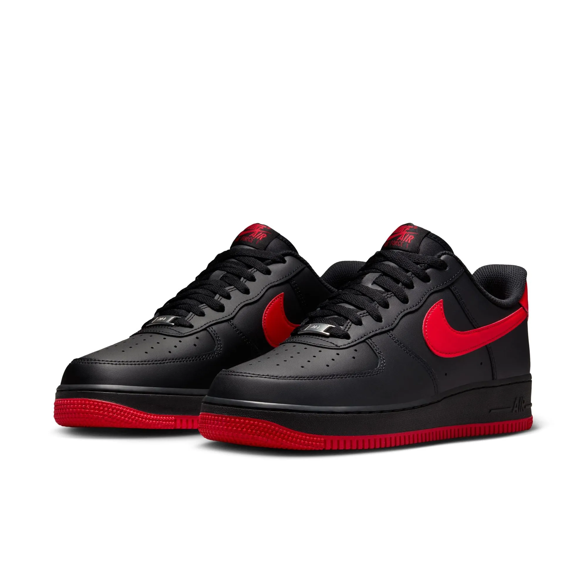 Men's Nike Air Force 1 '07 - BLACK/UNIVERSITY RED-BLACK