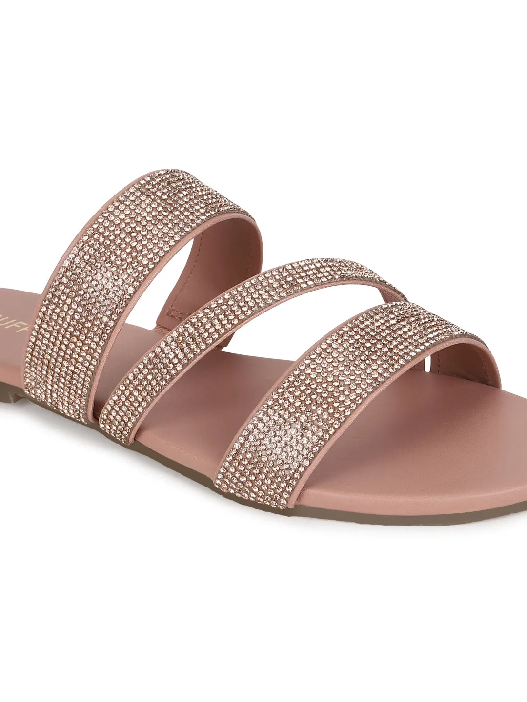 Nude PU Strappy Diamante Slip Ons (TC-ST-1214-NUD)