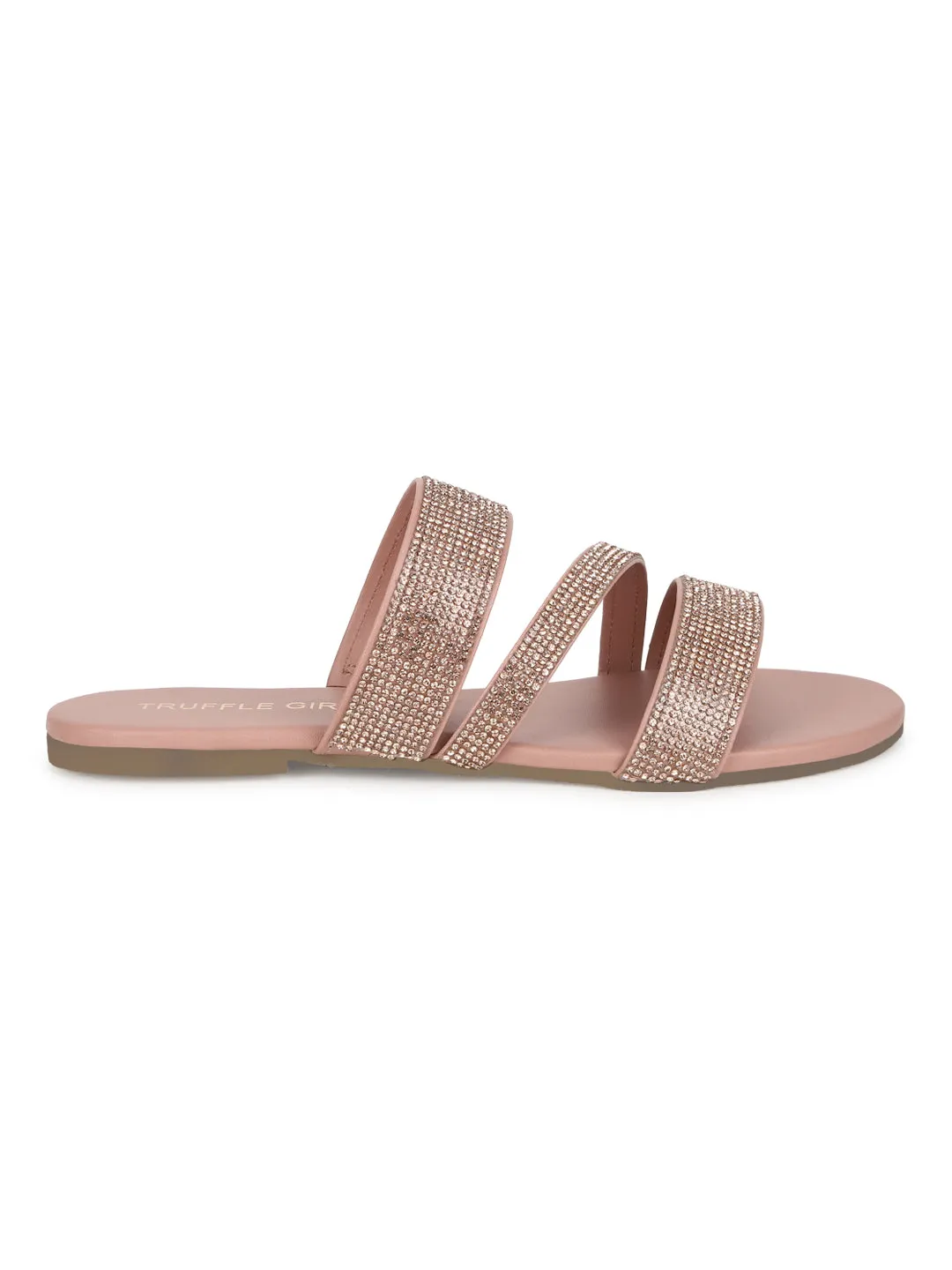 Nude PU Strappy Diamante Slip Ons (TC-ST-1214-NUD)