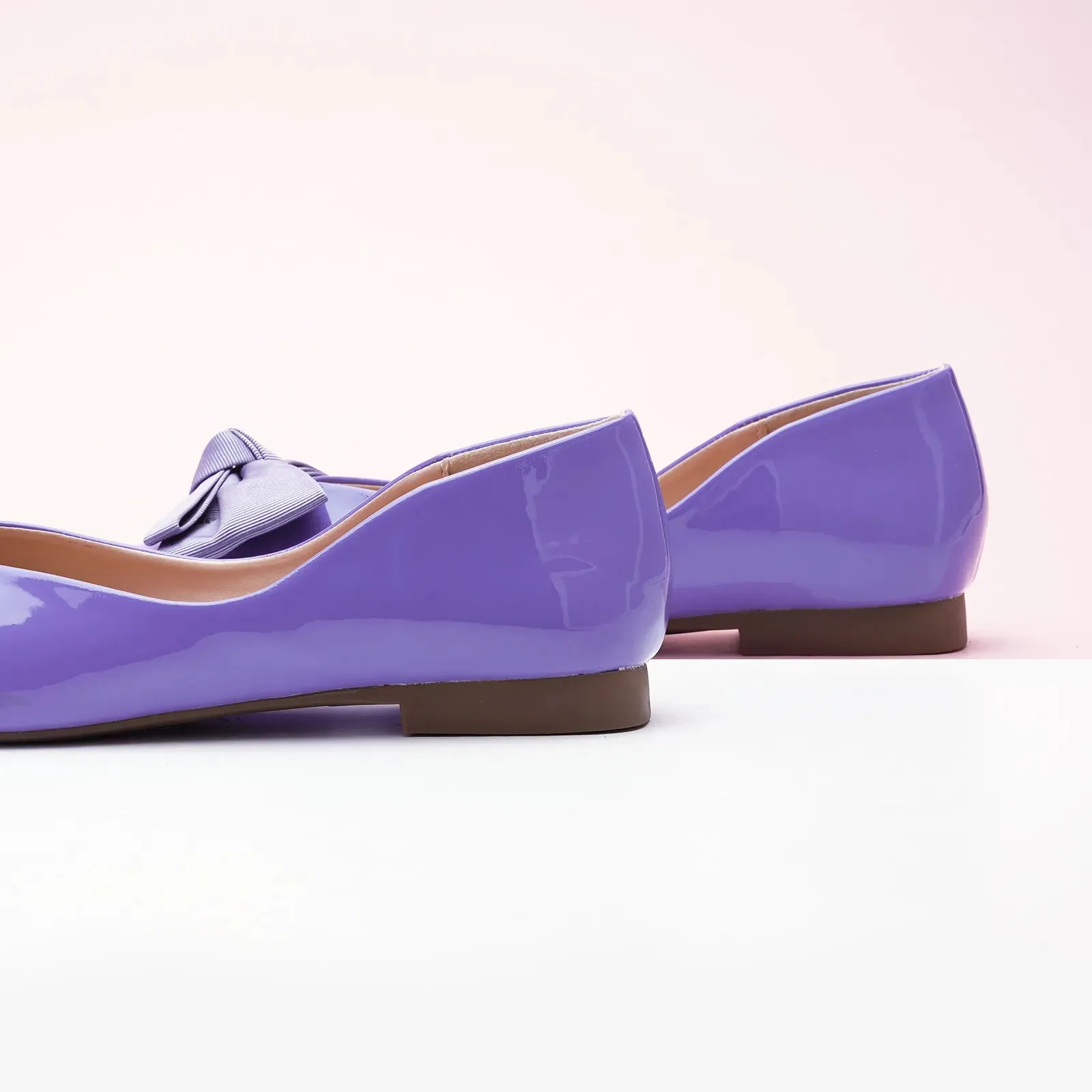 Patent Bow Ballerina Flats (Eva) Purple