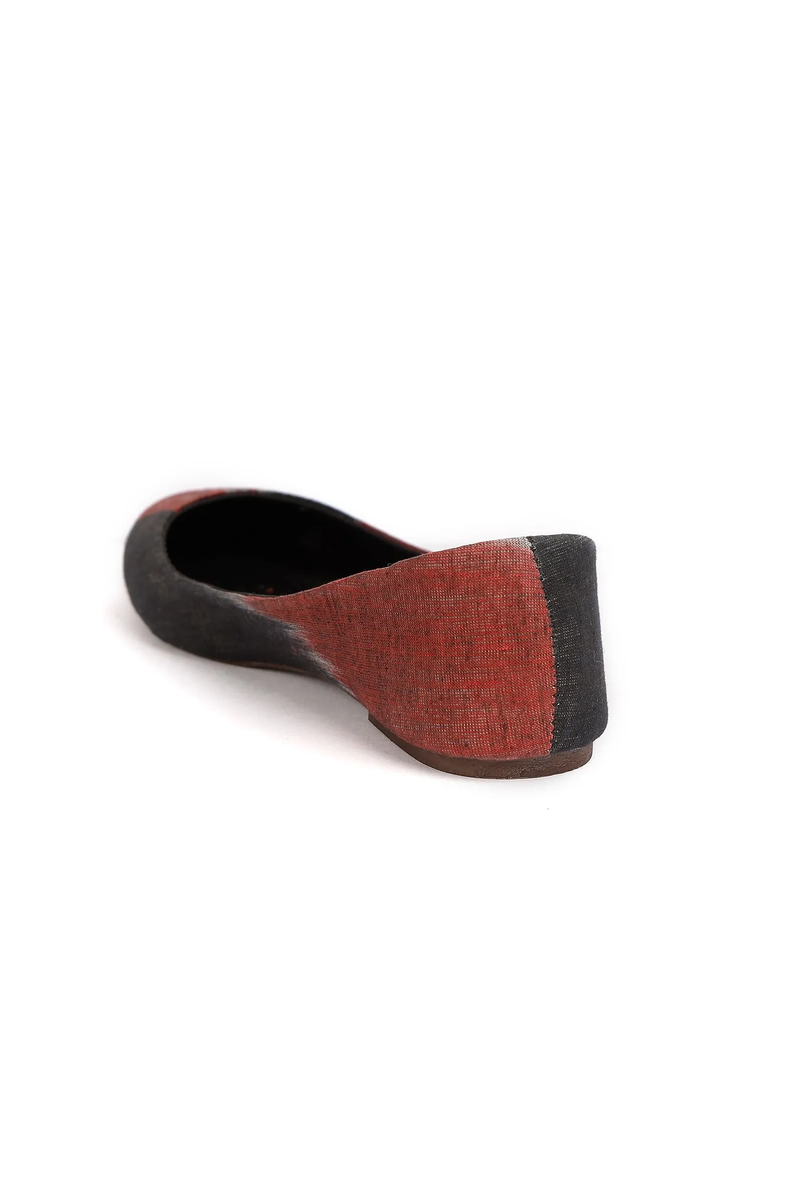 Red and Black Ikat Cruelty Free Leather Flat Ballerinas