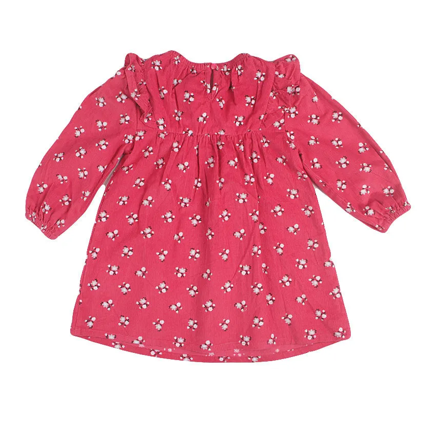 REDTAG Fuchsia Casual Dress for Girls