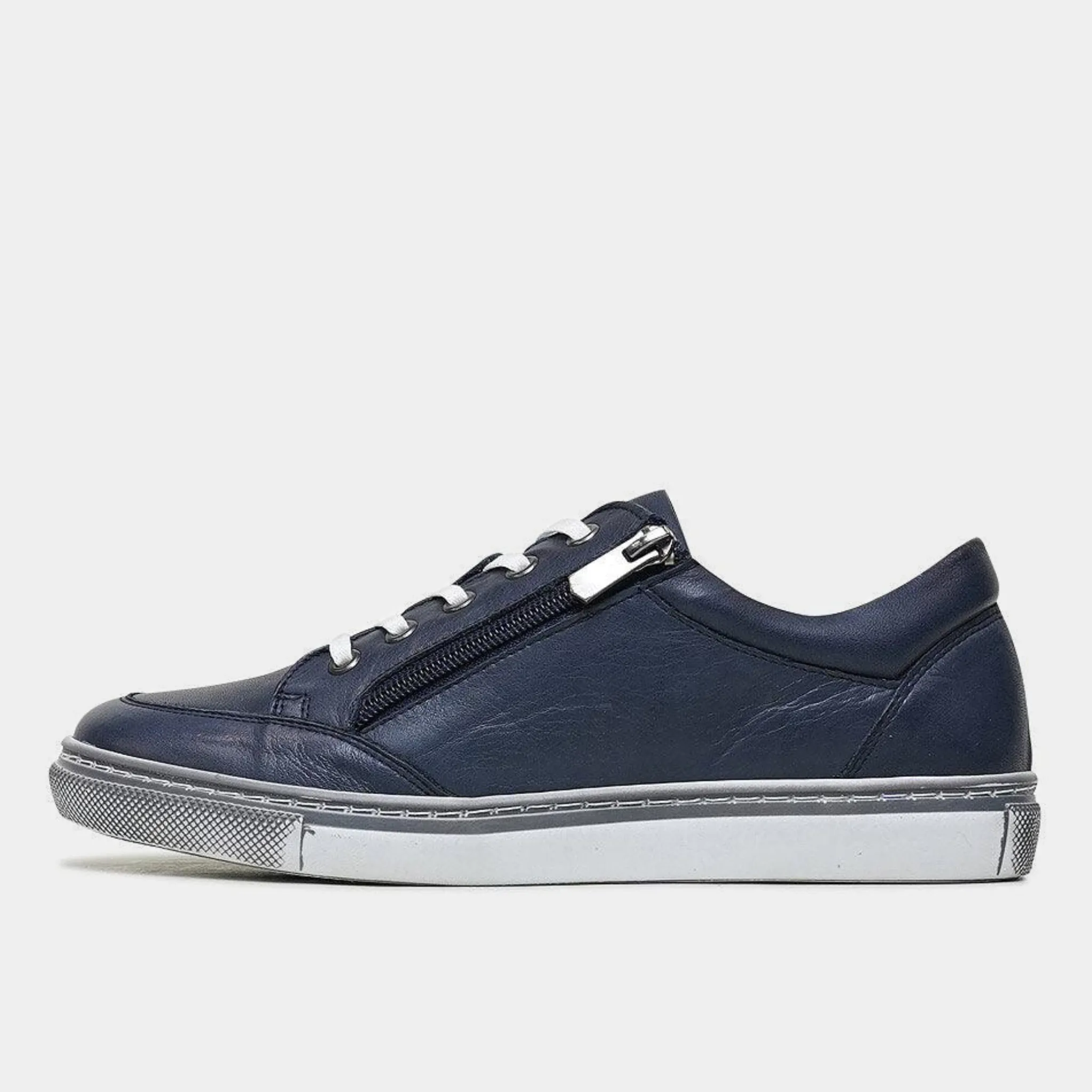 Ronnie Navy Leather Sneakers