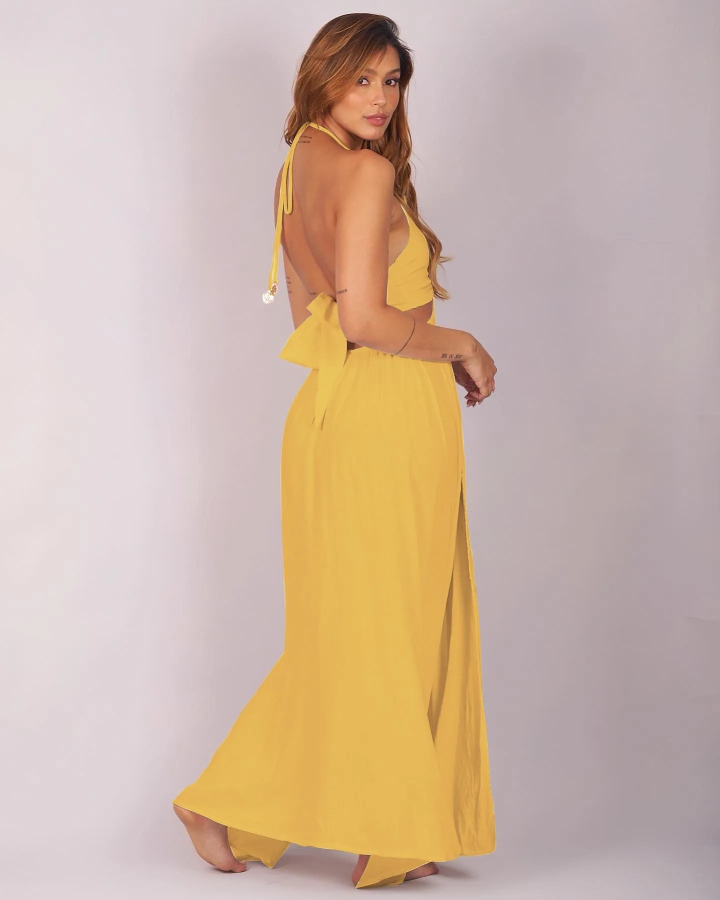 Santorini Dress Mustard by Lonarc Endless Summer