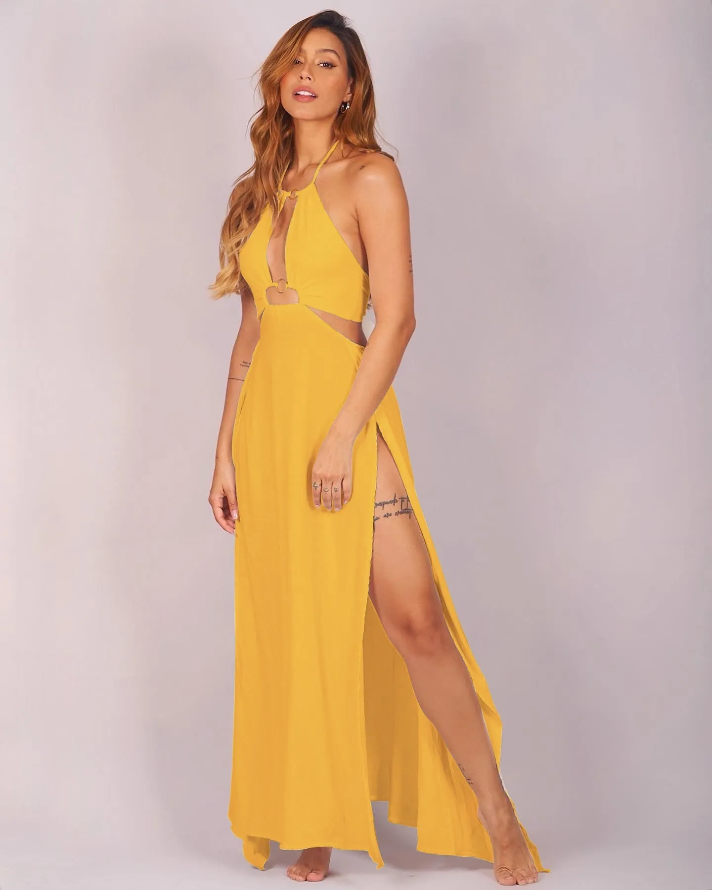 Santorini Dress Mustard by Lonarc Endless Summer