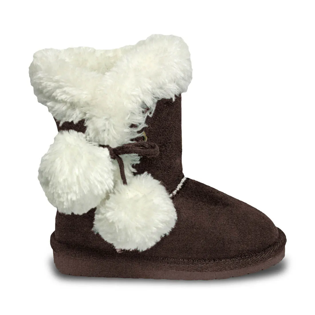 Toddlers' Side Tie Microfiber Boots - Chocolate