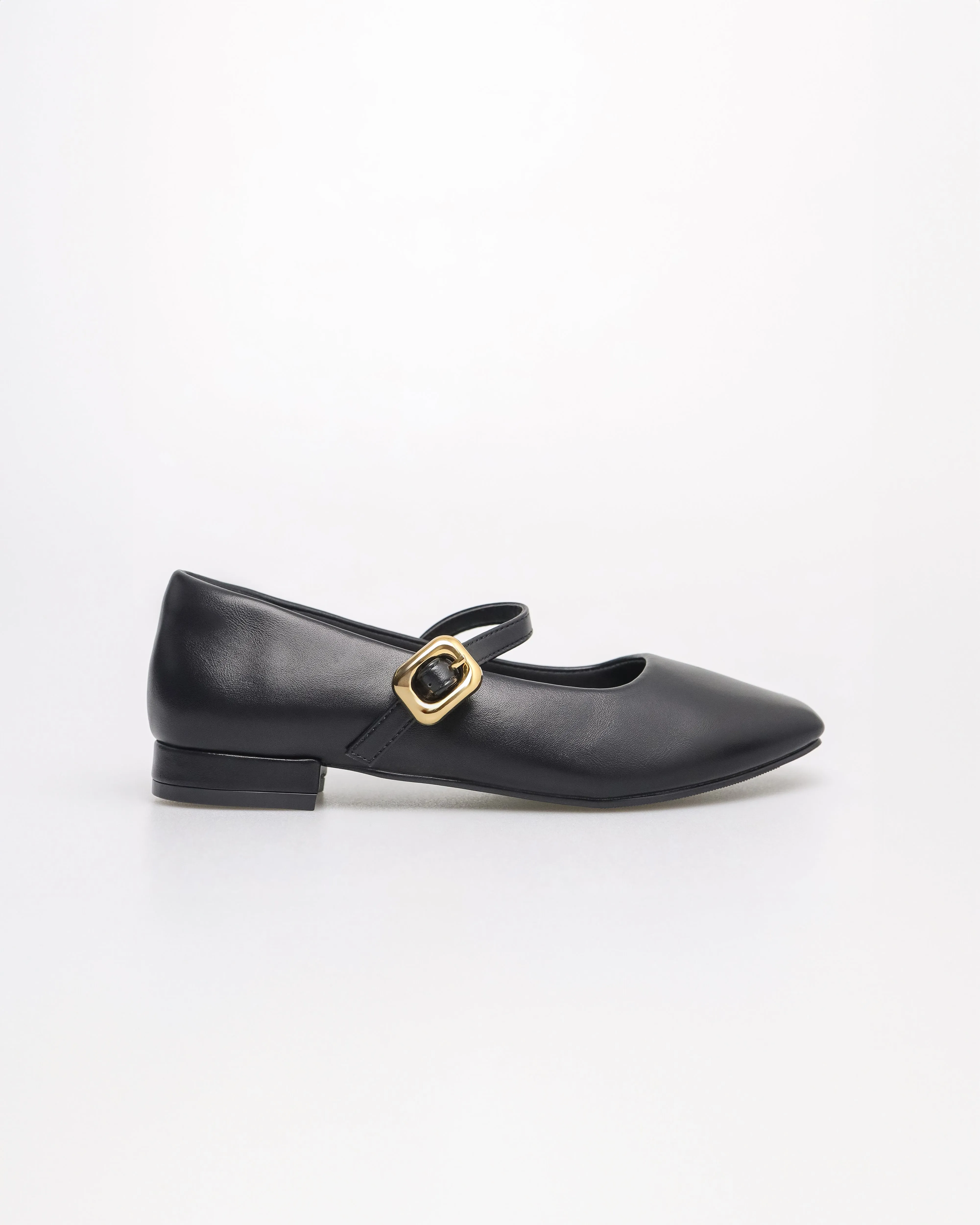 Tomaz NN364 Ladies Buckle Flats (Black)