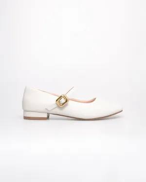 Tomaz NN364 Ladies Buckle Flats (Cream)