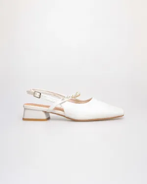 Tomaz NN459 Ladies Pearl Slingback Flats (White)