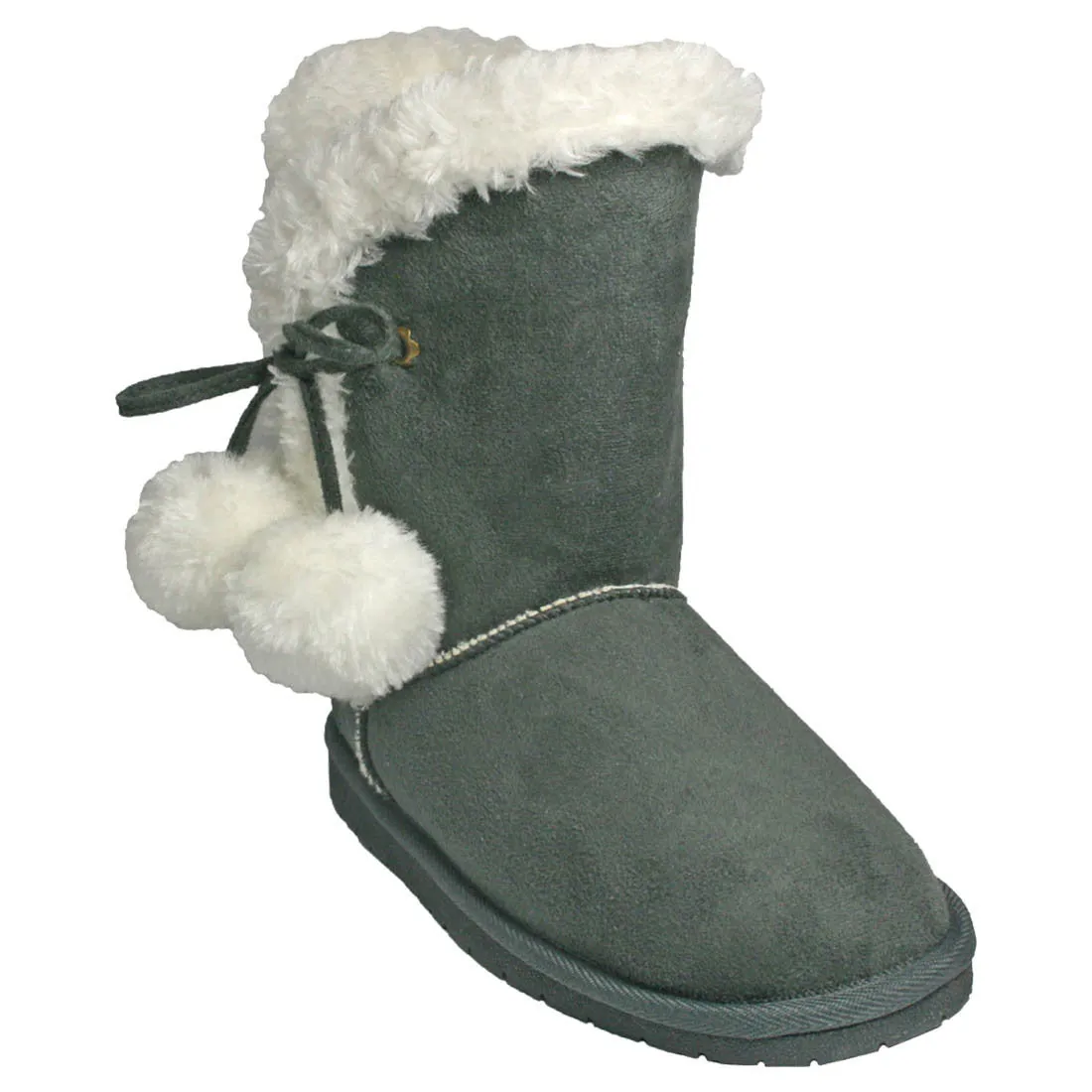 Women's 9-inch Side Tie Microfiber Boots - Gray